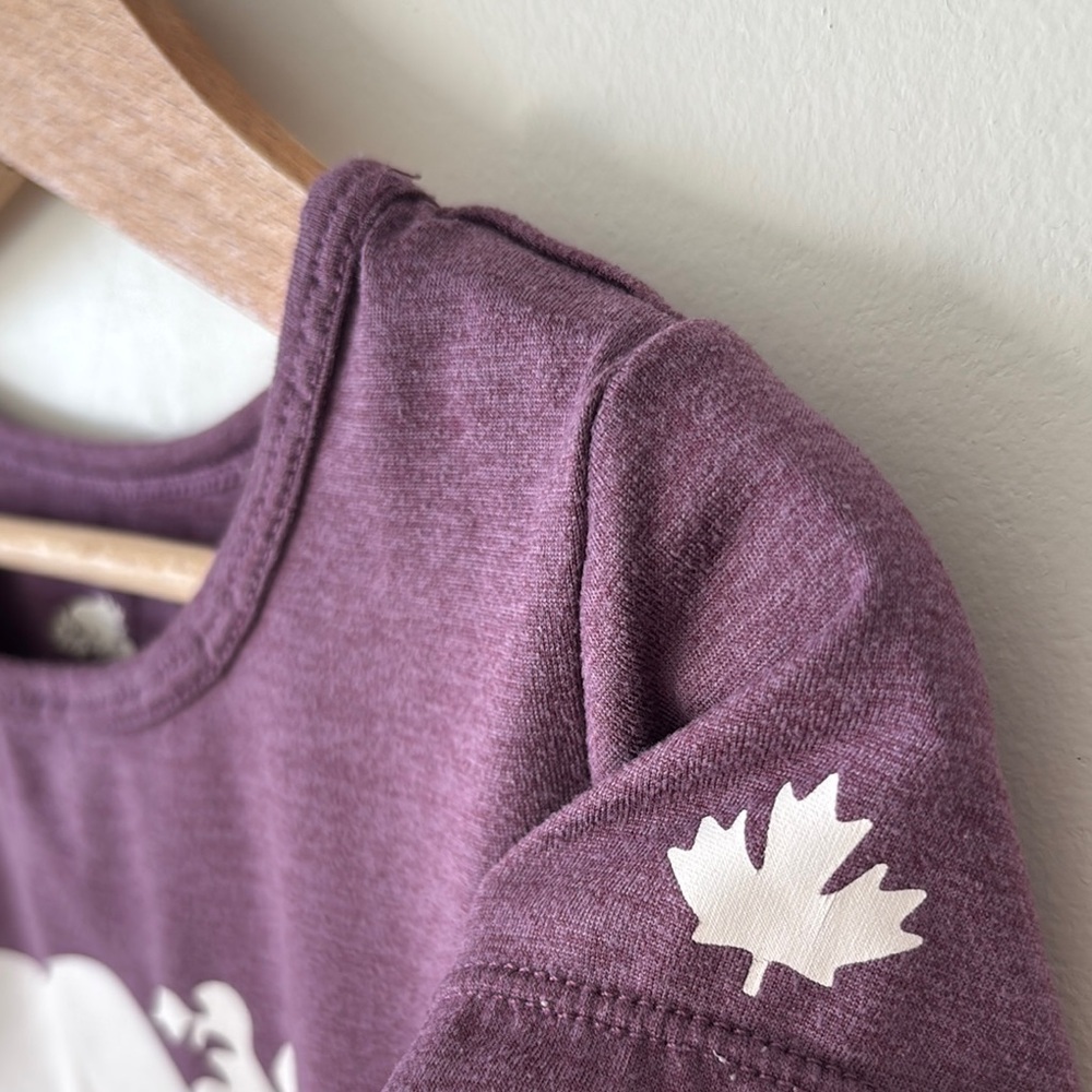 Roots Purple Short Sleeve Tee with Graphic Design - Picture 2 of 2
